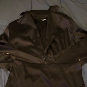 Fashion Nova Black Satin Blazer